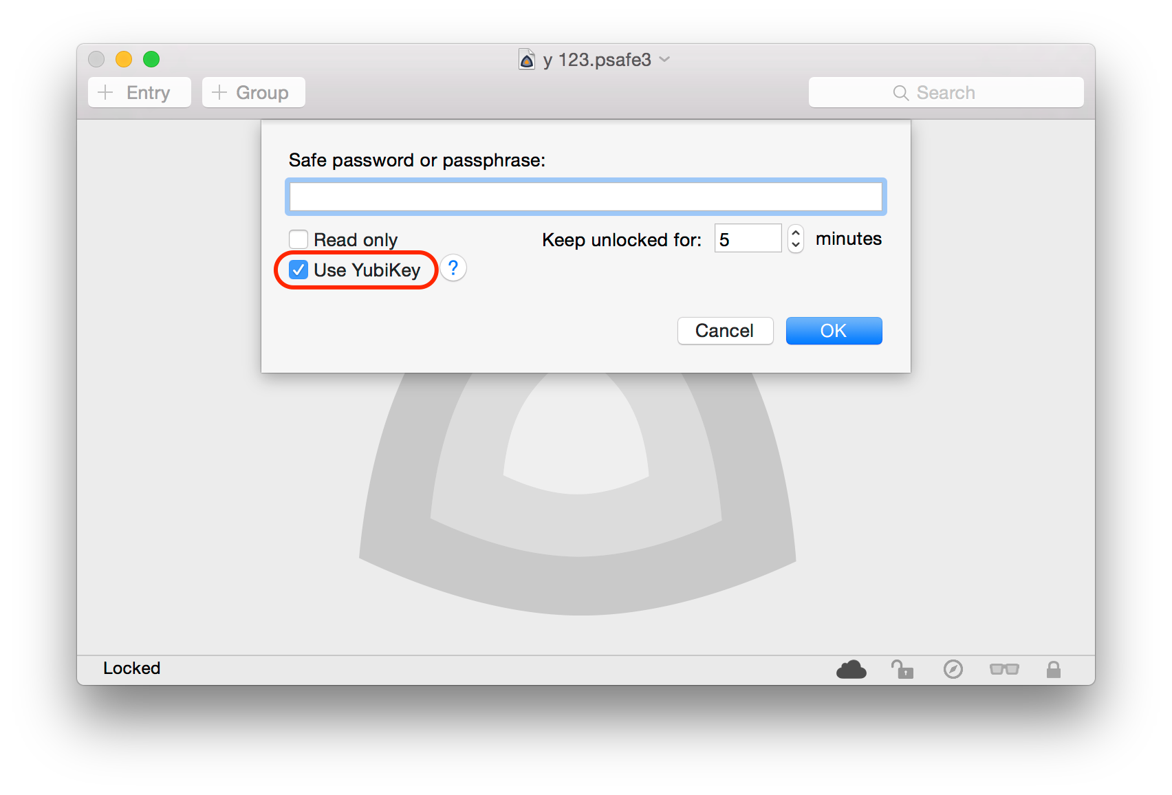 Enter password screen